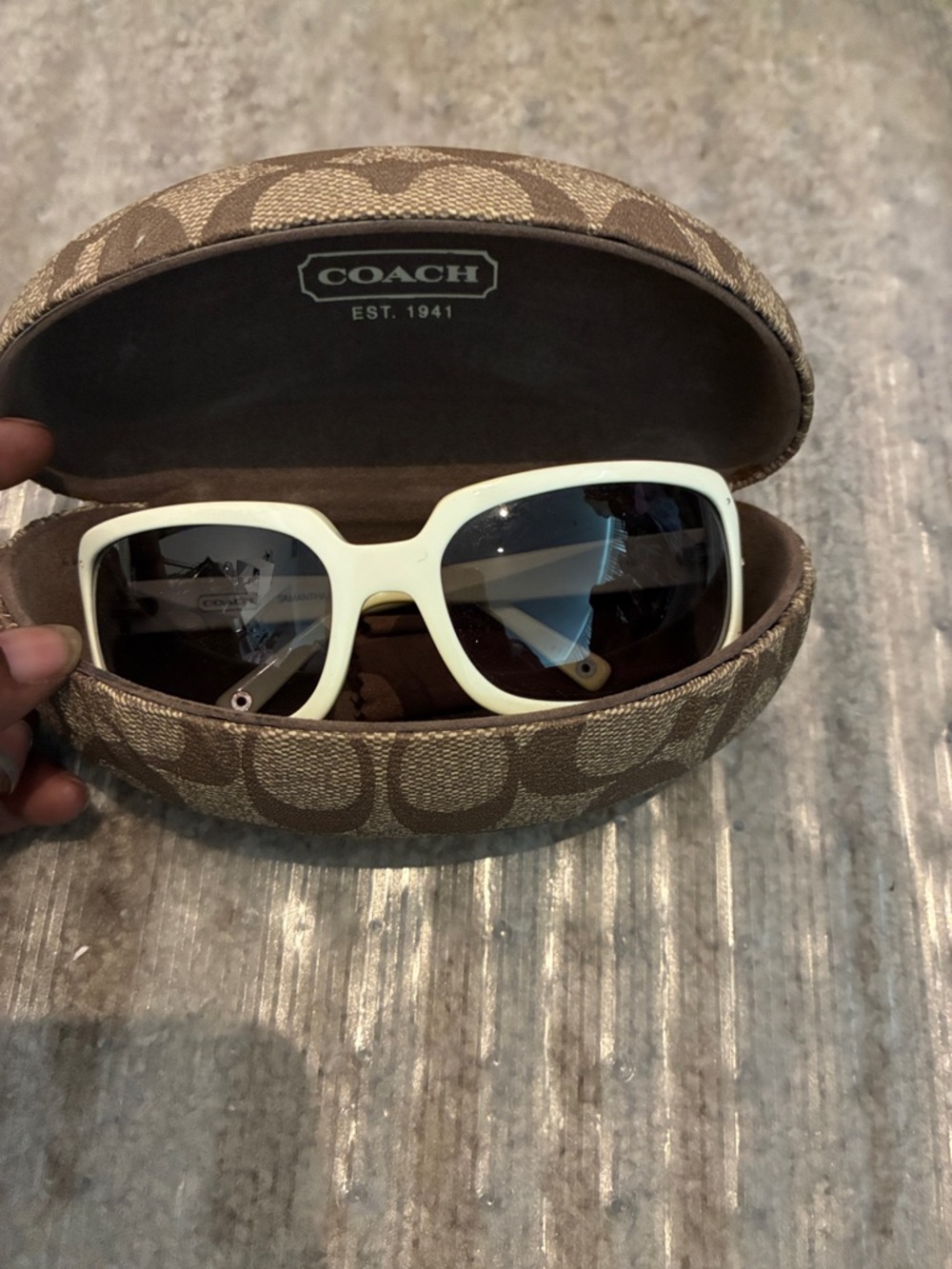 COACH Samantha (5425) White Oversized Women's Sunglasses